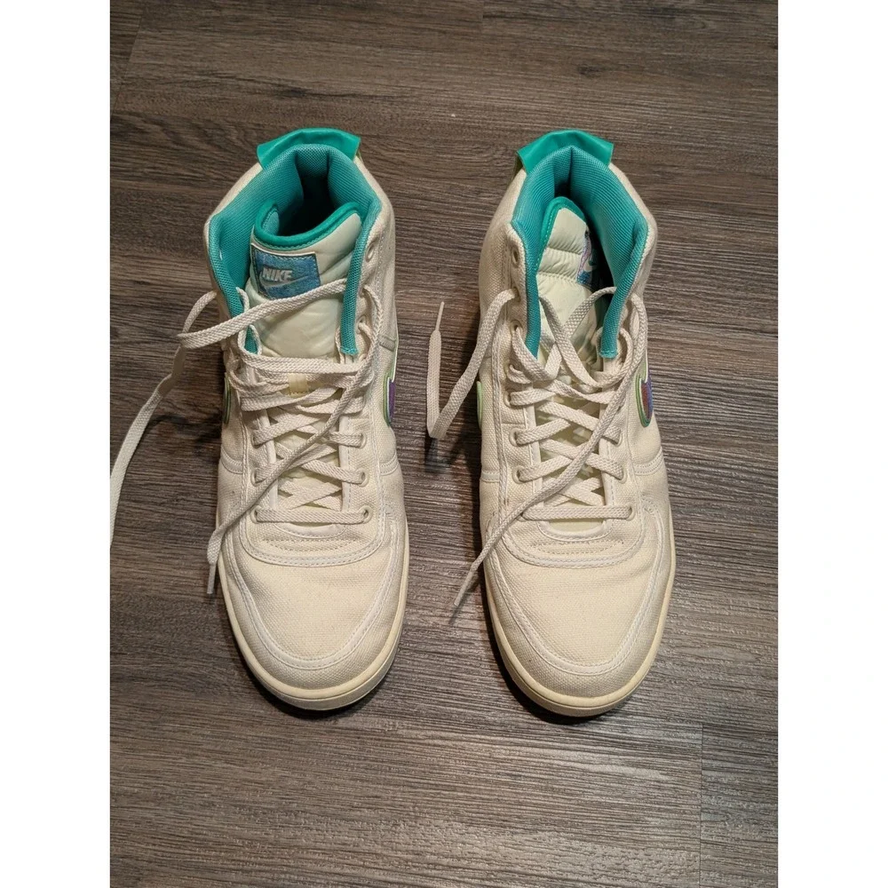 Nike Vandal High Supreme QS Sail White Teal Iridescent Mens 10 AQ5643-100